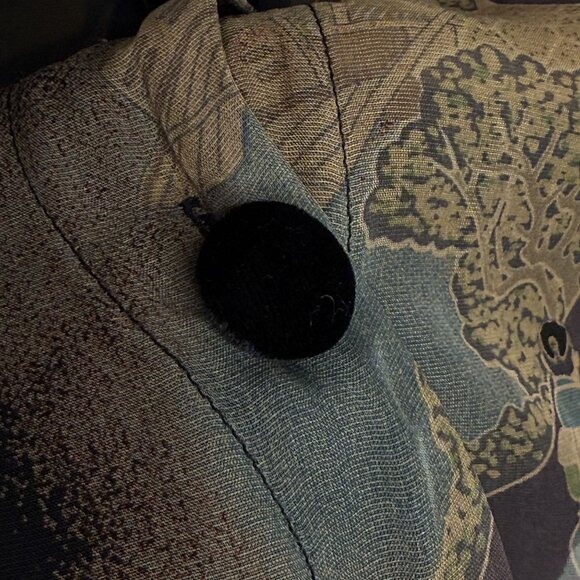 Citron Santa Monica Black Velvet Mandarin Collar Top, M - Picture 7 of 10